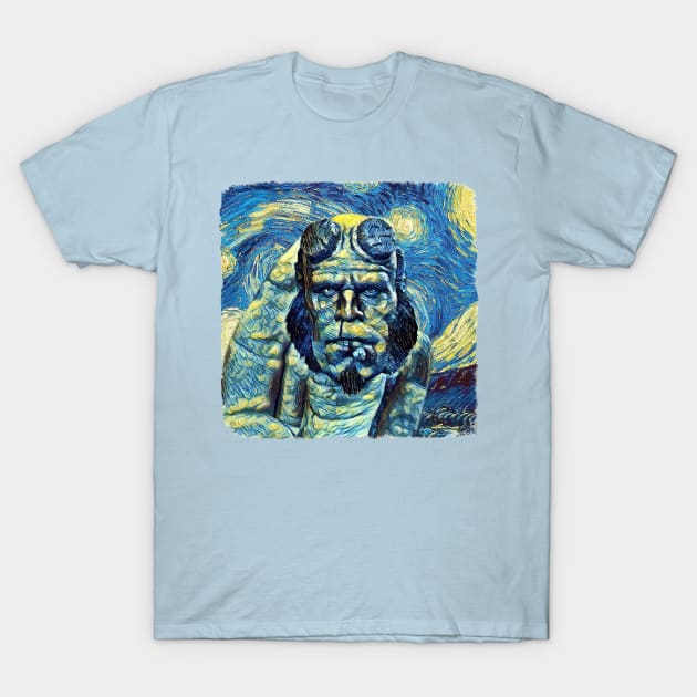 Hellboy Van Gogh Style T-Shirt by todos